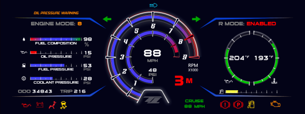 GT1R MoTeC C1212 Dash Kit für Original Tacho/ECU